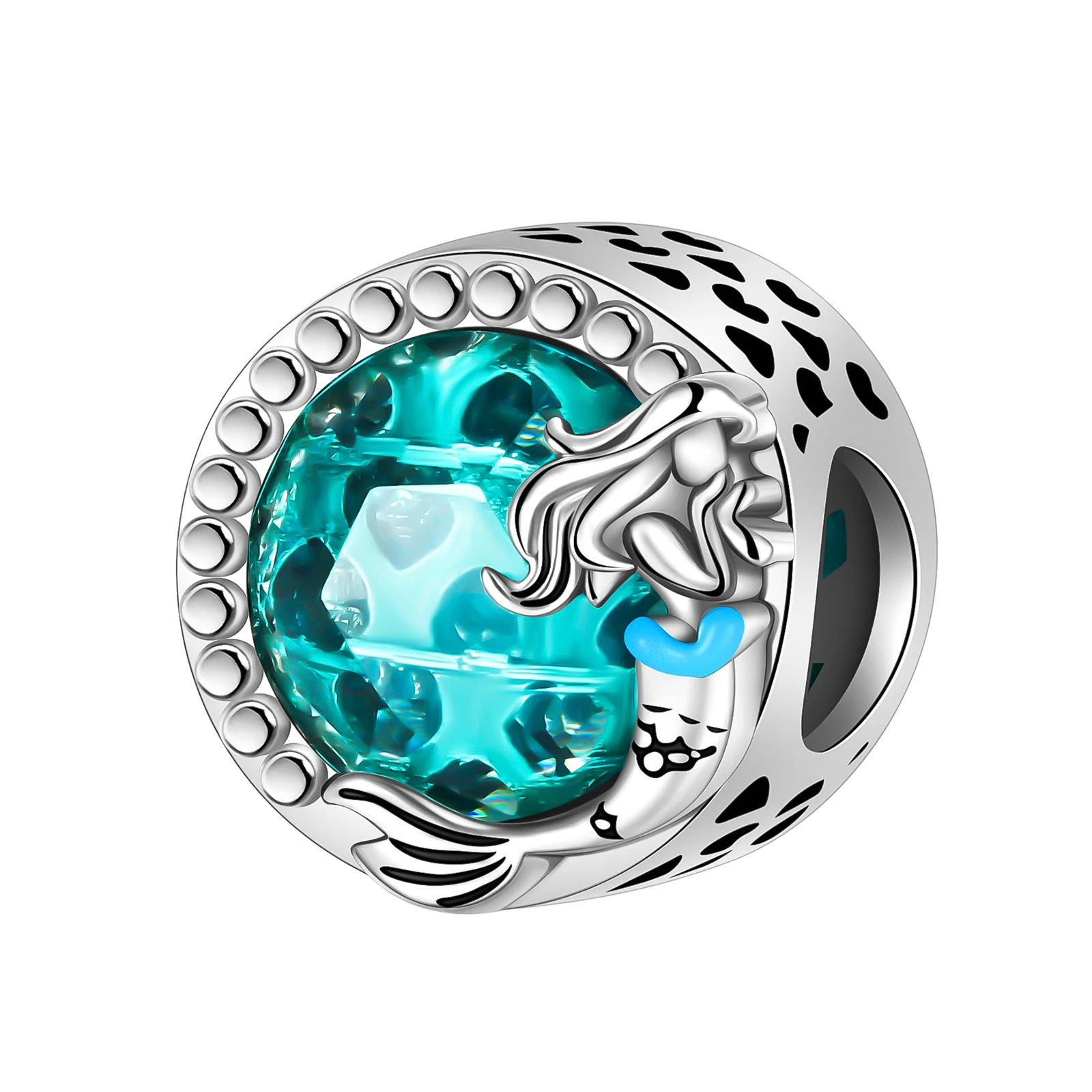 925 silver green Morská víla Opal butik fashion fit pandora originálny náramok kúzlo korálky náhrdelník Diy ženské šperky - 0