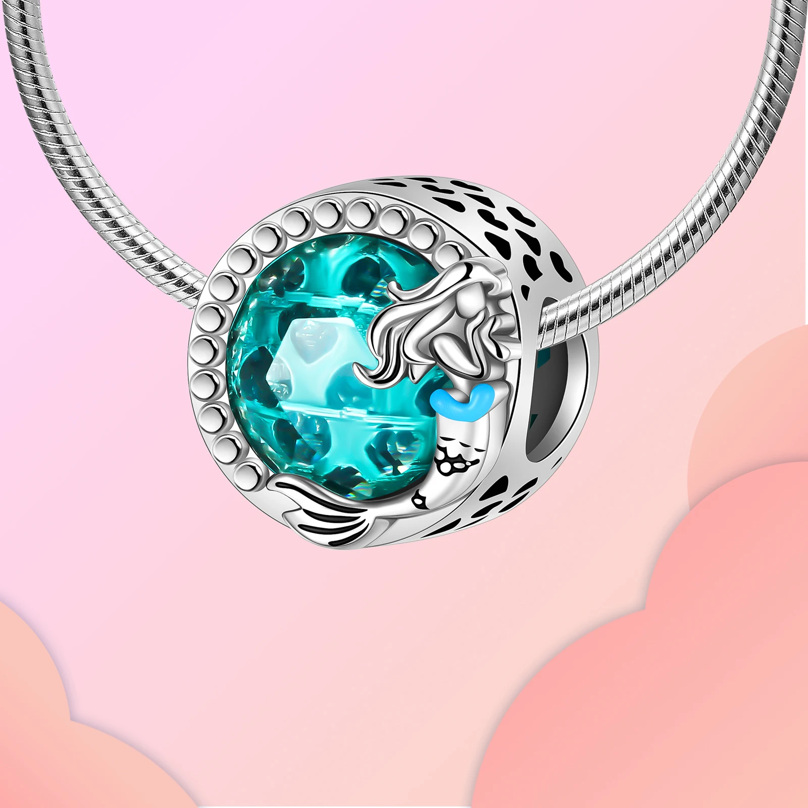 925 silver green Morská víla Opal butik fashion fit pandora originálny náramok kúzlo korálky náhrdelník Diy ženské šperky - 4