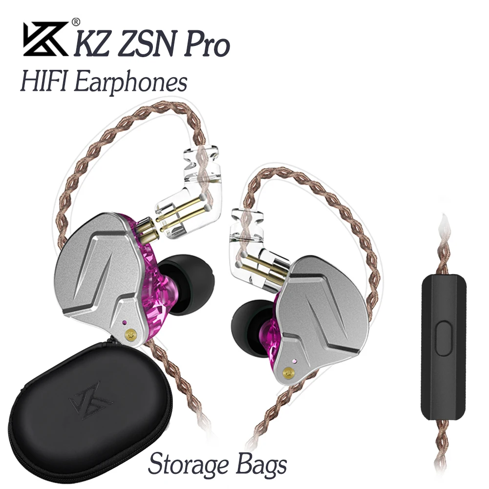 KZ ZSN Pro V Uchu Slúchadlá Monitor 1DD+1BA Hybridné Technológie, Šport Headset Potlačením Hluku 3,5 mm Konektor Bez/S Mic - 0