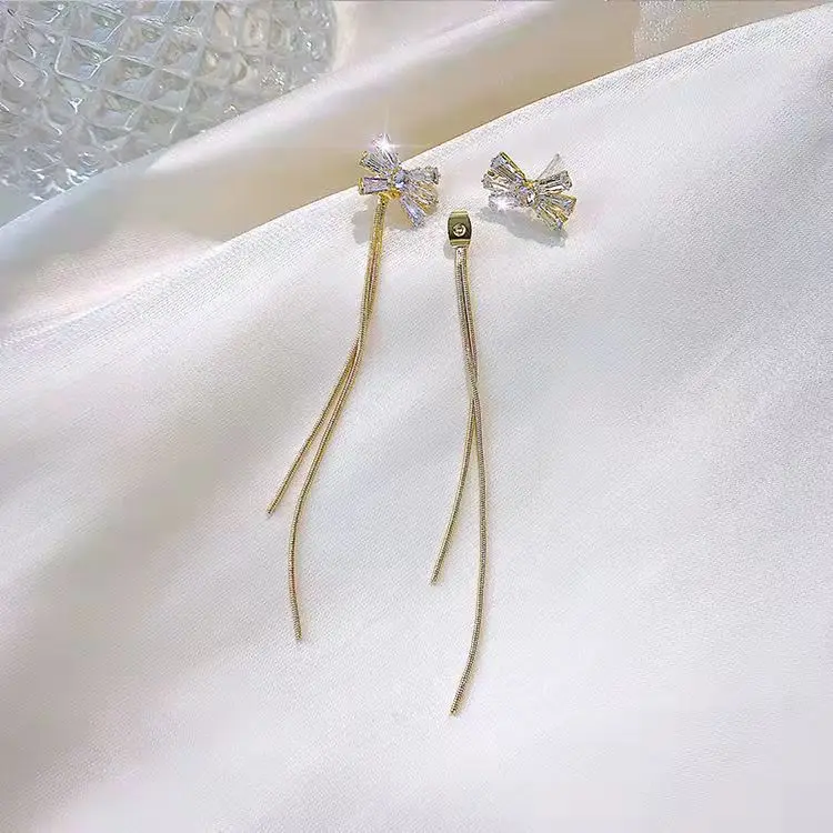 Kórejský Módne Nádherné Dva Nosenie Luk Náušnice Romantickú Svadbu Pamätné Vynikajúce dámske Šperky Náušnice Motýľ - 2