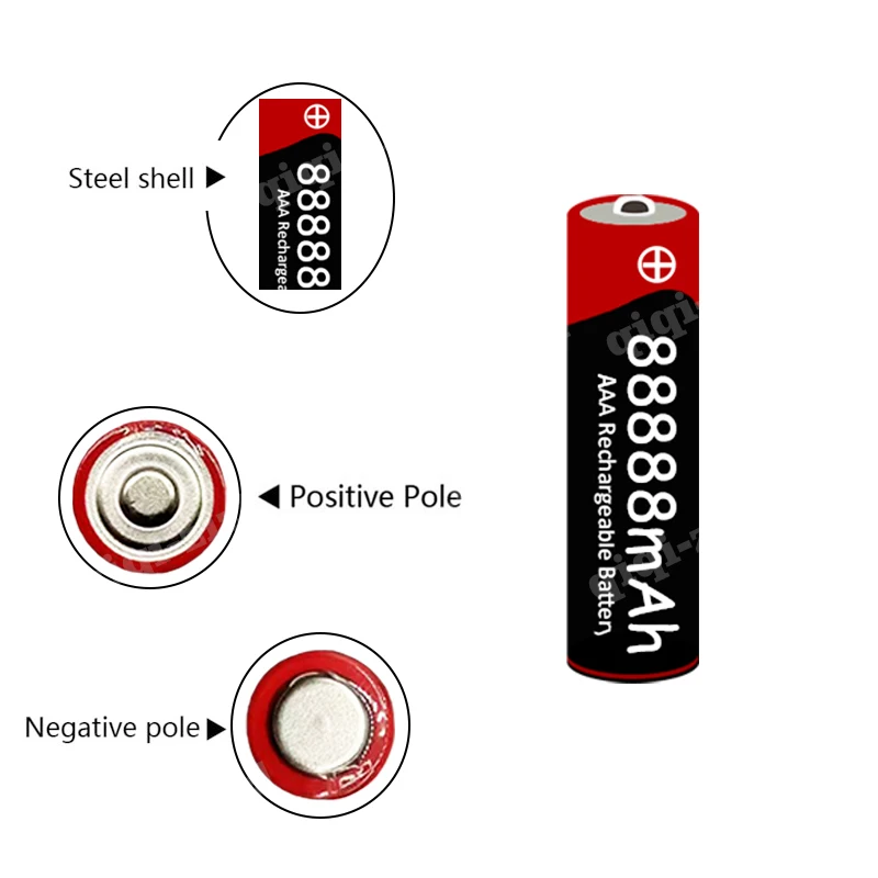 88888 mAh vysokou kapacitou AAA grade nabíjateľná batéria, originál 1,5 V, vhodný pre LED svietidlá, hračky, MP3 a iné zariadenia - 2
