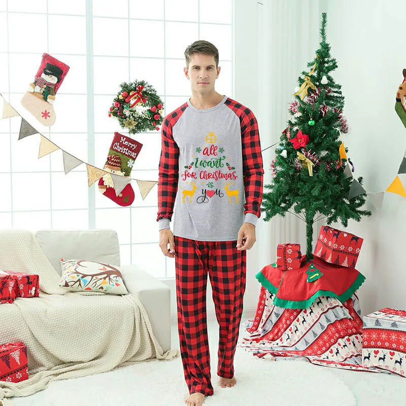 Pár Zodpovedajúce Vianočné Pyžamo Všetko, Čo Chcem Na Vianoce Loungwear Biela Pyžamo Nastaviť - 4