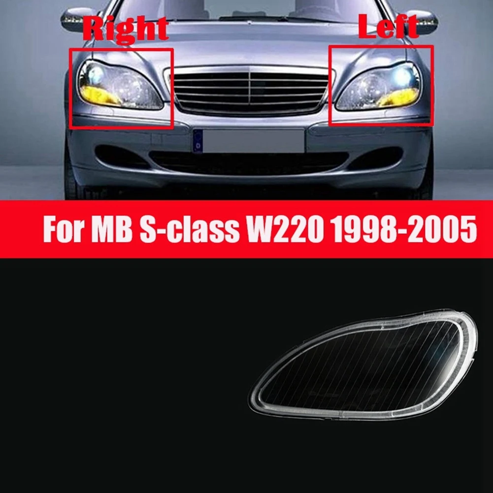 pre Mercedes-Benz S-Class W220 1998-2005 Auto Svetlometov Kryt Jasný Objektív Svetlomet Tienidlo Shell (Ľavá Strana) - 1