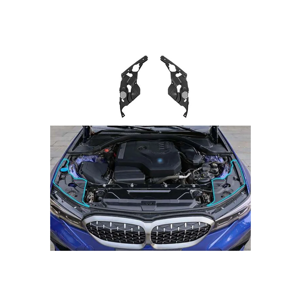 Pre-BMW Radu 3 G28 G20 2019+ Motora Ochranný Kryt Priestoru Motora Ochranný Kryt Svetlometu Pokrytie Úpravy - 2