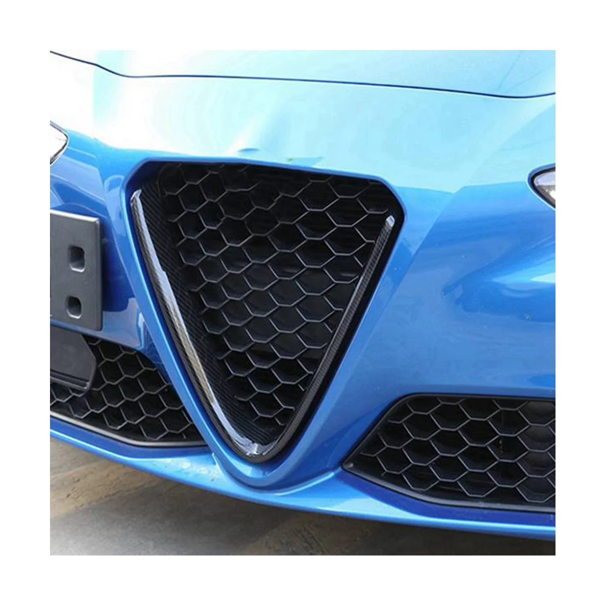 Auto Predný Nárazník Vetracie Mriežky V Rám Dekorácie Výbava Nálepkou Loga Kryt Príslušenstvo pre 17-20 Alfa Romeo Stelvio - 1