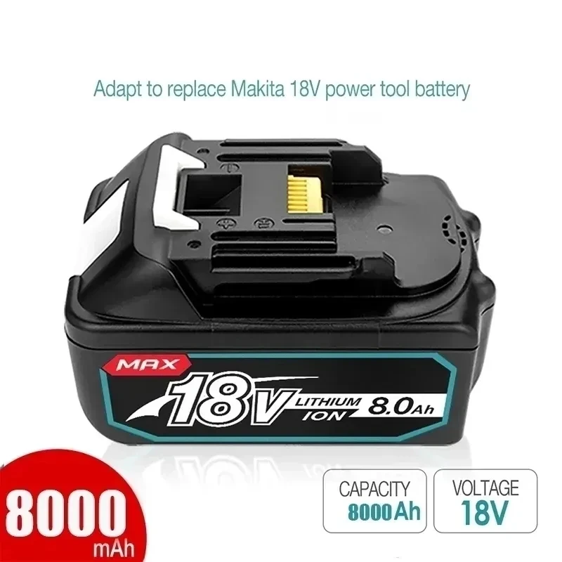 100% Originálne Upgrade BL1860 Batérie 18V 8000mAh Li-ion Makita Batérie 18V BL1840 BL1860 BL1850 BLxt 400 + Nabíjačka - 1