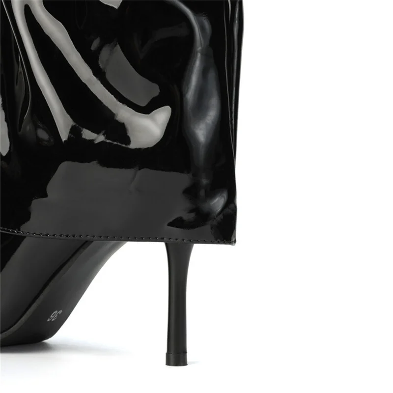 PXELENA Európskej Sexy Moderným Stiletto Tenké Kolená Vysoké Podpätky, Topánky Ženy Plus Veľkosť 35-43 Black White Party Dátum Šaty Jesenné Topánky - 5