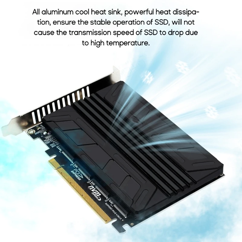 Všetky Hliníkový Chladič Tepla SSD Radiátor Pad pre NVME M-KEY PCI-E X16 Pole Rozširujúca Karta Kovové Chladiaca Podložka - 1